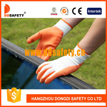 White Nylon Orange Latex Coated Glove Dnl212